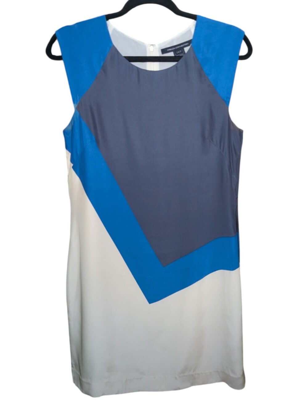 French Connection Colorblock Shift Dress - Blue, Gray & White